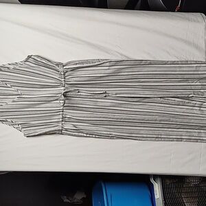 Woman's Drew Striped Drawstring Waist Keyhole Jumpsuit Size L